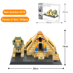 Kiến trúc nổi tiếng 4210 kim tự tháp lớn của giza-<span class=keywords><strong>cairo</strong></span> câu đố moc gạch lắp ráp khối xây dựng đặt đồ chơi giáo dục cho trẻ em - Product Image 1