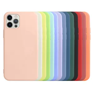 Chống Sốc Mềm Bìa Cho iPhone 13 Trường Hợp Gốc Chất Lượng Chính Hãng Lỏng Silicone Trường Hợp Microfiber Bên Trong iPhone 12 Trường Hợp Điện Thoại