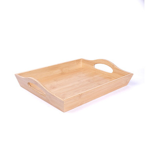 ถาดไม้ไผ่ทรงสี่เหลี่ยมซวงอี้ 30x20 ซม. พร้อมหูจับสำหรับเสิร์ฟชาใช้ในบ้านสไตล์ญี่ปุ่น - Product Image 3