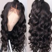 Perruque Lace Frontale Brésilienne 360 Naturelle, Cheveux Naturels Loose Deep Wave HD Transparente 13x4 13x6, Sans Colle