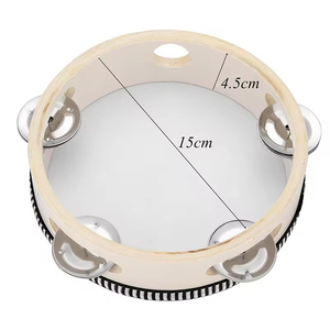 Bán Buôn Cầm Tay Bạch Dương Trống Trống 6 Inch Kim Loại Jingles Chuông Bộ Gõ Quà Tặng Giáo Dục Âm Nhạc Trống Nhạc Cụ Cho Trẻ Em - Product Image 6