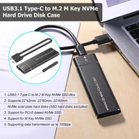 USB3.1 Tipo-C a M.2 M Key NVMe SSD Box Caja de carcasa de unidad de estado sólido 10Gbps Caja de disco duro de alta velocidad