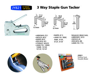 Staple gun heavy duty JY821 3-in-1 Staple Gun JT21R13 18Gauge <b>Brad</b> 6(1/4")-14mm(9/16") Manual Power Source 1 Year - Product Image 3