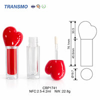 Contenants de gloss à lèvres en gros de 2,5 à 4,2 ml, emballage en forme de cœur, flacon de gloss à lèvres personnalisé