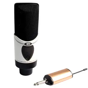 desktop perekam suara Suppliers-Mikrofon Kondenser Podcast Nirkabel Model Baru dengan Penerima Baterai TRS untuk Kartu Suara Streaming Langsung