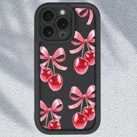 Coques de téléphone portable de luxe antichoc pour femmes et jeunes filles, motif cerise, pour iPhone 17 Air 16 15 Plus Pro Max 14 13 12 11 X