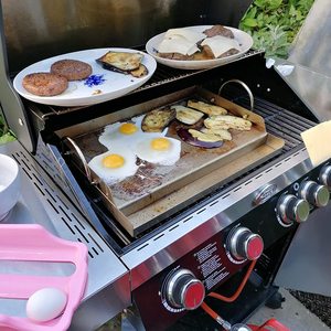 Ngoài trời nấu ăn Hàn Quốc BBQ nướng tấm với có thể tháo rời xử lý khí BBQ chống gỉ thép không gỉ BBQ nướng tấm - Product Image 5