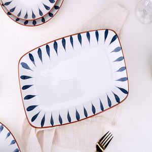 Nhà Máy Bán Buôn Tùy Chỉnh Bắc Âu Đơn Giản Màu Đen Rim Handmade Kết Hợp Độc Đáo Trắng Gốm Sứ Bộ Đồ Ăn Máy Rửa Chén - Product Image 4