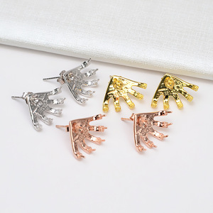 Boucles d'oreilles en argent S925 version coréenne, bijoux en perles simples à faire soi-même avec surface lisse, 5 à 8 perles, accessoires de bijoux personnalisés - Product Image 1