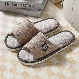 Pantofole <span class=keywords><strong>in</strong></span> Lino per Tutte le Stagioni, Antiscivolo e Resistenti all'Usura, Pantofole Insonorizzate <span class=keywords><strong>in</strong></span> Cotone e Lino per Pavimenti Interni - Product Image 3