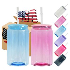 Bpa Free Unbreakablea <b>Clear</b> Transparent Colored <b>Jelly</b> Pet 16Oz Plastic Soda Beer Can With Colorful Pp Lids - Product Image 1