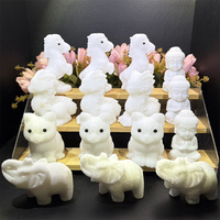 Statue d'animal en jade blanc poli, artisanat folklorique fait main, prix d'usine en gros, pour la décoration de la maison