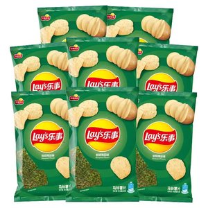 Chips de pommes de terre classiques Lays aux fruits et légumes cuites au four, saveur algues brûlées, 70g, en sachet, collation salée savoureuse semi-molle, best-seller - Product Image 1