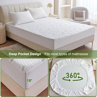 Cloudland Queen Size Jacquard couvre-matelas de lit housse de matelas imperméable en bambou à fermeture éclair avec un design élégant