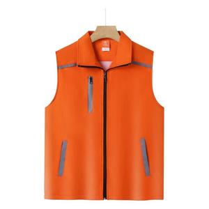 Chaleco de seguridad reflectante azul marino con bolsillos con cremallera, ropa de trabajo unisex - Product Image 2