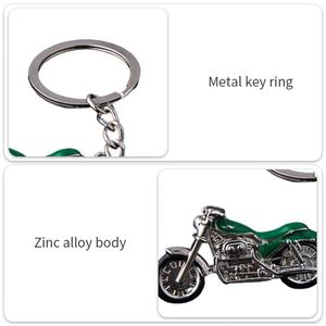 Porte-clés en forme de moto très vendus, cadeau promotionnel, porte-clés en métal vert pour les entreprises - Product Image 5