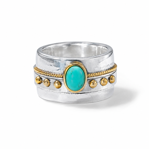 Anello Vintage Bicolore, Anello di Tendenza, Accessorio per Dito in Stile Classico, Design Retrò - Product Image 1