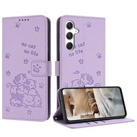 Étui portefeuille en cuir motif chat adorable pour Samsung Galaxy S26 Plus S25 Ultra Edge FE A27 A37 A57 A07 A06 A16 A26 A26 A36 A56 Housse à rabat