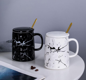 Tasse Simple et marbrée, noire, blanche, en céramique, pour couple, LOGO, cadeau de vacances, personnalisé, 20 pièces - Product Image 6