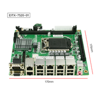 Motherboard ITX Industri LGA1155 Gen2/3 I3 I5 I7 Chipset H61 6*LAN / 2*LAN DDR3 8GB Maks Mainboard Industri untuk Otomasi