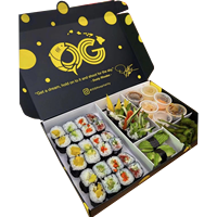 Boîte à sushi personnalisée de haute qualité avec 5 compartiments, emballage alimentaire en papier, boîte à emporter