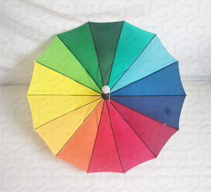 Hermosa de 22 pulgadas paraguas con 16 paneles Arco Iris tela de pongee - Product Image 4