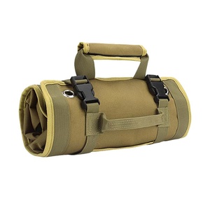 Organisateur de rangement en nylon noir avec compartiments zippés, sac portable pratique de style simple pour les voyages et l'usage quotidien - Product Image 3