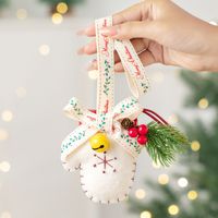 Ornement de Noël en feutre fait main, pendentif à suspendre pour sapin de Noël, maison, gant, chaussette, cloche et nœud en ruban, décoration, cadeau de fêtes
