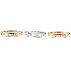 Bague de mariage en or blanc 18 carats avec diamant taille princesse, design simple et quotidien, best-seller de Hong Kong, Chine, pour femme, idéale pour les fêtes - Product Image 4