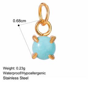 18K oro Acero inoxidable enero a diciembre piedra <span class=keywords><strong>de</strong></span> nacimiento colgante encantos accesorios <span class=keywords><strong>de</strong></span> joyería al por mayor - Product Image 6
