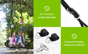 Zoshine Bestseller Sicherheitsgeprüftes 40-Zoll Outdoor-Netzschaukel Schwarz Extra Starkes Spinnennetz-Design für Hinterhof und Garten - Product Image 5