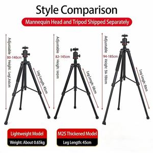 Soporte de cabeza para maniquí, Cabeza de muñeca para peluquería, Soporte de suelo de tres patas para corte de pelo - Product Image 5