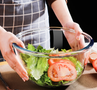Congélateur rond en verre pour micro-ondes, 2700ML, 4 pièces, grand service Transparent, salade, fruits, bol de mélange