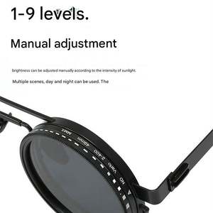 Lunettes de soleil polarisées réglables ND9 avec logo personnalisé 2026, protection UV400, style punk rond, pour hommes et femmes - Product Image 4