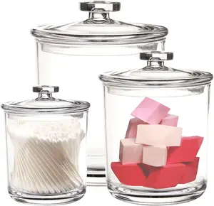 60oz 30oz 15oz Plastic Storage Jars Set Of 3 Acrylic Plastic Clear Food Canisters With Lids For Apothecary Cookie Grains Cereal