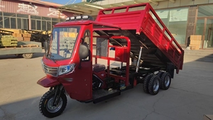 Motocicleta <span class=keywords><strong>Triciclo</strong></span> de Carga China de 350cc, 9 Ruedas, Doble Puente, Doble Tracción, Motorizada a Gasolina <span class=keywords><strong>con</strong></span> <span class=keywords><strong>Techo</strong></span> - Product Image 2