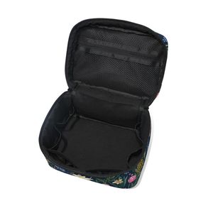 Travel Toiletry <b>Bag</b> for Women, Large Capacity Dark Flower Makeup Organizer with Zipper Pockets, Portable Wash Pouch - Product Image 3