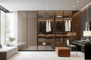 Armoire moderne de luxe, design éco-responsable, armoire en bois sur mesure, meubles de chambre à coucher, gain de place, charnières autoportantes - Product Image 3