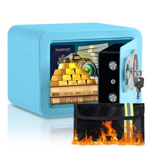 <span class=keywords><strong>Coffre</strong></span>-fort compact de 0,23 pieds cubes, ignifuge, avec clés et code numérique, boîte de sécurité électronique pour argent liquide, documents, usage hôtelier - Product Image 2