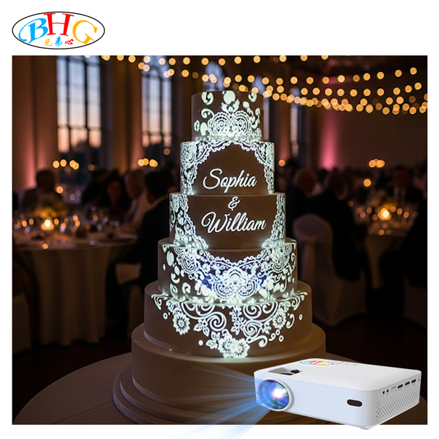 Creative Portable 3D Projection Mapping System with Remote Control Customizable Brightness for Dessert Shops Special Occasions