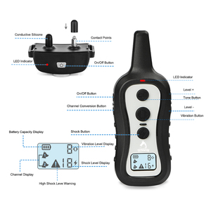 IPX7 Wasserdichte Fernbedienung 3 Modi Steuerung Warnton Vibrierender statischer Schock Kunststoff Haustier Anti-Bark Hund Elektrisches Trainings halsband - Product Image 4