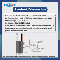 Générateur d'ions négatifs, ioniseur d'anions, mode TUV CE, certifié C CQC, 100-250 VAC