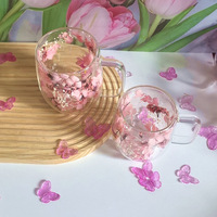 Mug en verre à double paroi avec fleurs séchées, en borosilicate haute résistance, tasse créative pour boisson, idéal pour cadeau ou souvenir