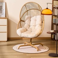 Fauteuil suspendu d'extérieur de haute qualité en rotin, style nid d'oiseau, pivotant et à bascule, pour balcon, chambre et salon, design tendance et confortable