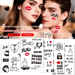 <span class=keywords><strong>Tatouage</strong></span> temporaire personnalisé pour la Saint-Valentin, autocollant pour l'art corporel, visage, forme de cœur, impression quadricolore, dure 3 à 5 jours, pour les fêtes - Product Image 5