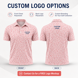 Polo de golf personnalisé pour homme, imprimé tropical, anti-humidité, extensible, protection UV, OEM, marque privée - Product Image 2