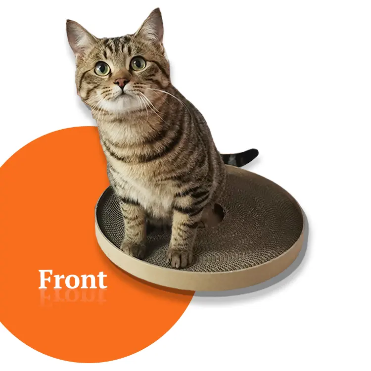 Factory Premium Cat Toy Round Shape Durable Recyclable Cardboard Cat Scratcher for sale