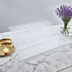 Acrylic Tiered <b>Display</b> <b>Rack</b> 3 Floors Transparent Cosmetic Storage Makeup Organizer Multipurpose Light Weight - Product Image 2