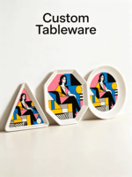 Service de table personnalisé en porcelaine fine – Style européen moderne et minimaliste – Personnalisable