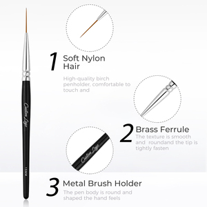 Pinceau à liner <span class=keywords><strong>pour</strong></span> nail art de taille personnalisée, peinture au <span class=keywords><strong>gel</strong></span> <span class=keywords><strong>UV</strong></span>, <span class=keywords><strong>pinceaux</strong></span> à <span class=keywords><strong>ongles</strong></span> en acrylique, <span class=keywords><strong>pinceaux</strong></span> à liner <span class=keywords><strong>pour</strong></span> des traits courts, des détails allongés - Product Image 6